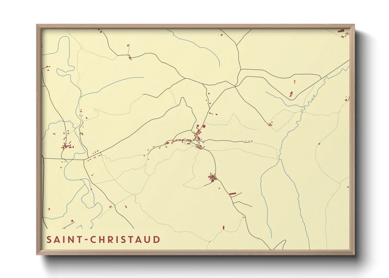 Une affiche de carte sur Saint-Christaud
