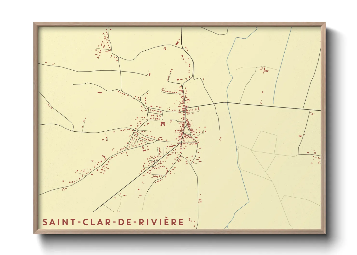 Une affiche de carte sur Saint-Clar-de-Rivière