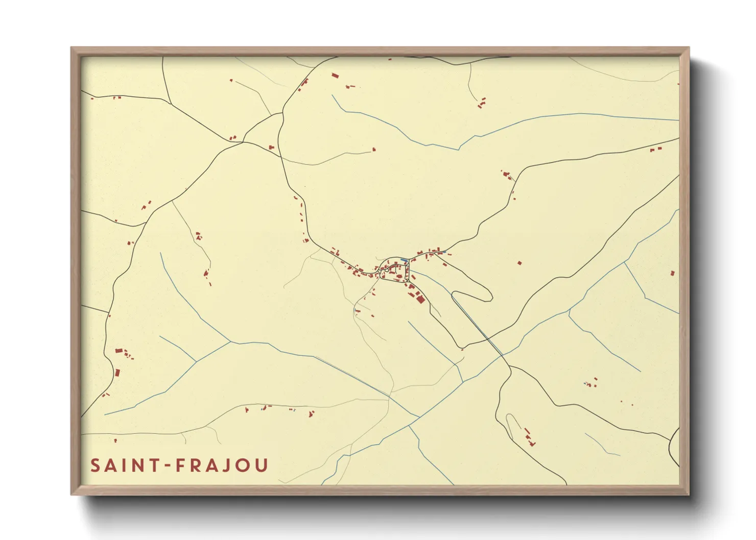Une affiche de carte sur Saint-Frajou
