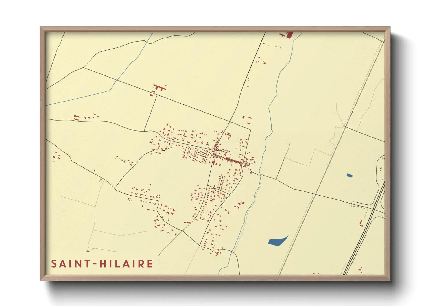 Une affiche de carte sur Saint-Hilaire