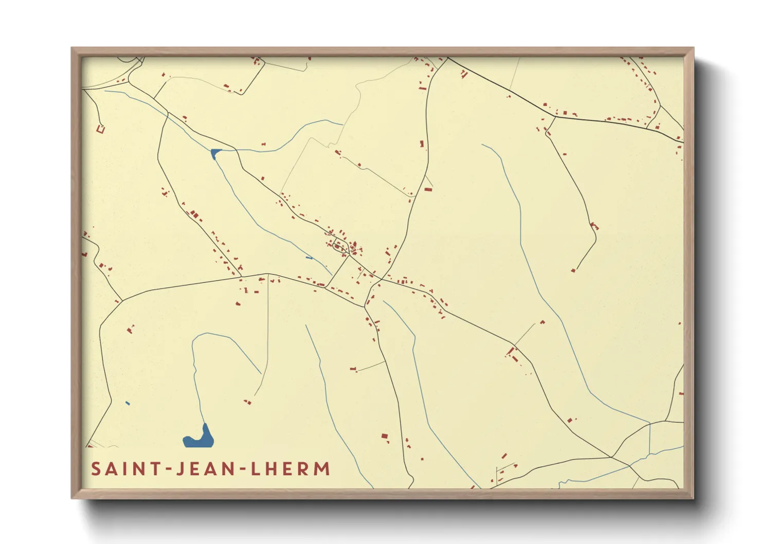 Une affiche de carte sur Saint-Jean-Lherm