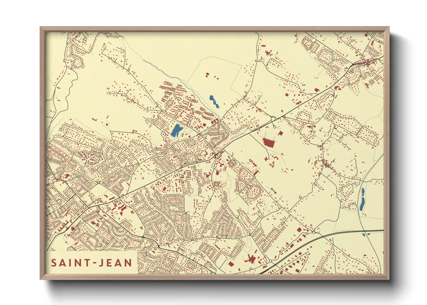 Une affiche de carte sur Saint-Jean