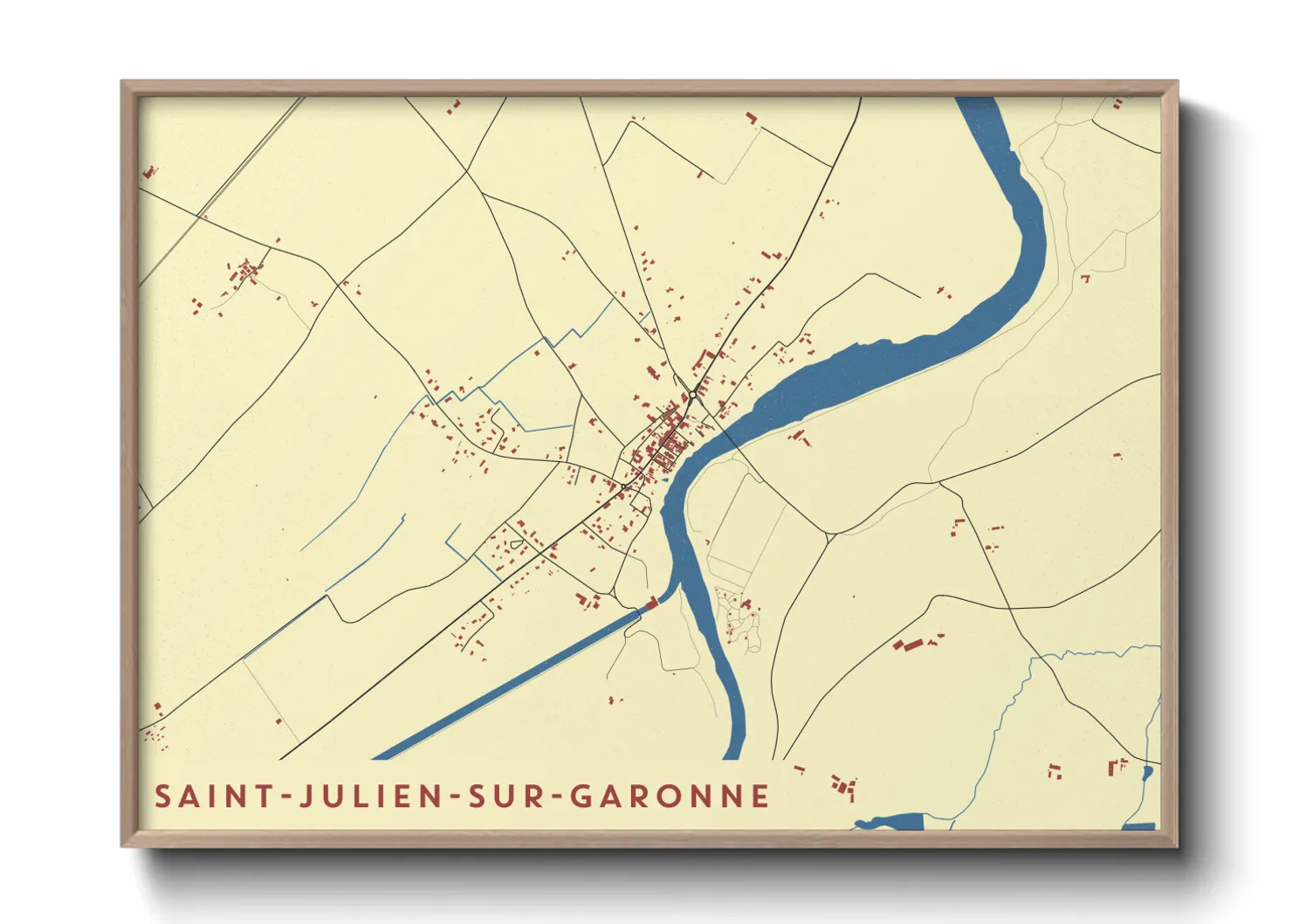 Une affiche de carte sur Saint-Julien-sur-Garonne
