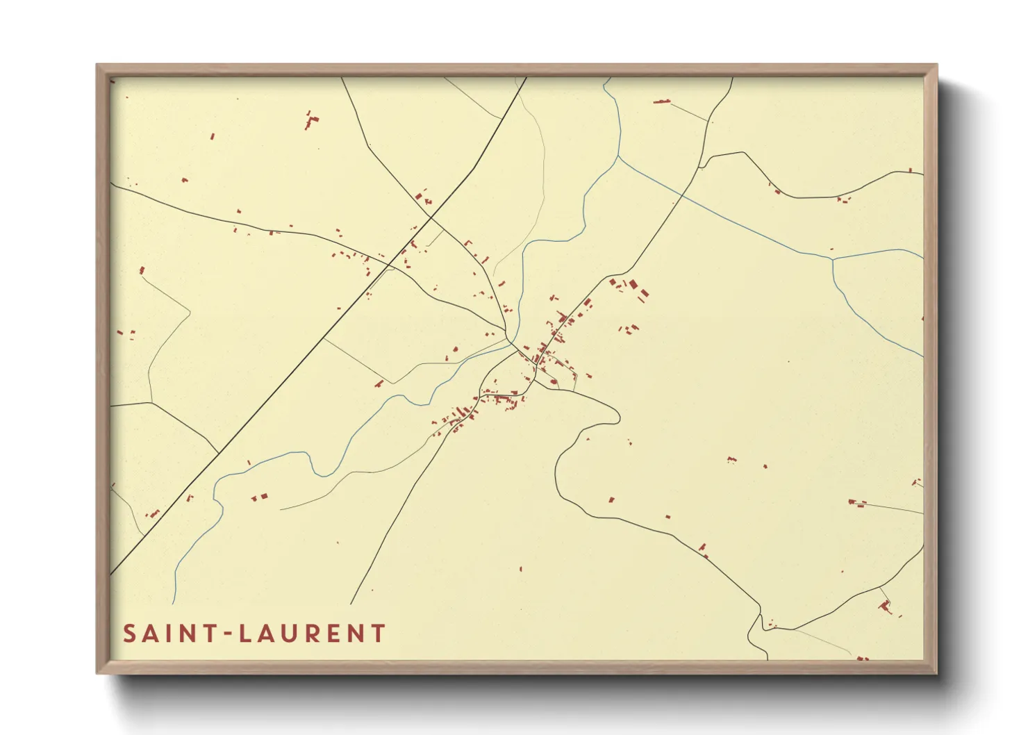 Une affiche de carte sur Saint-Laurent