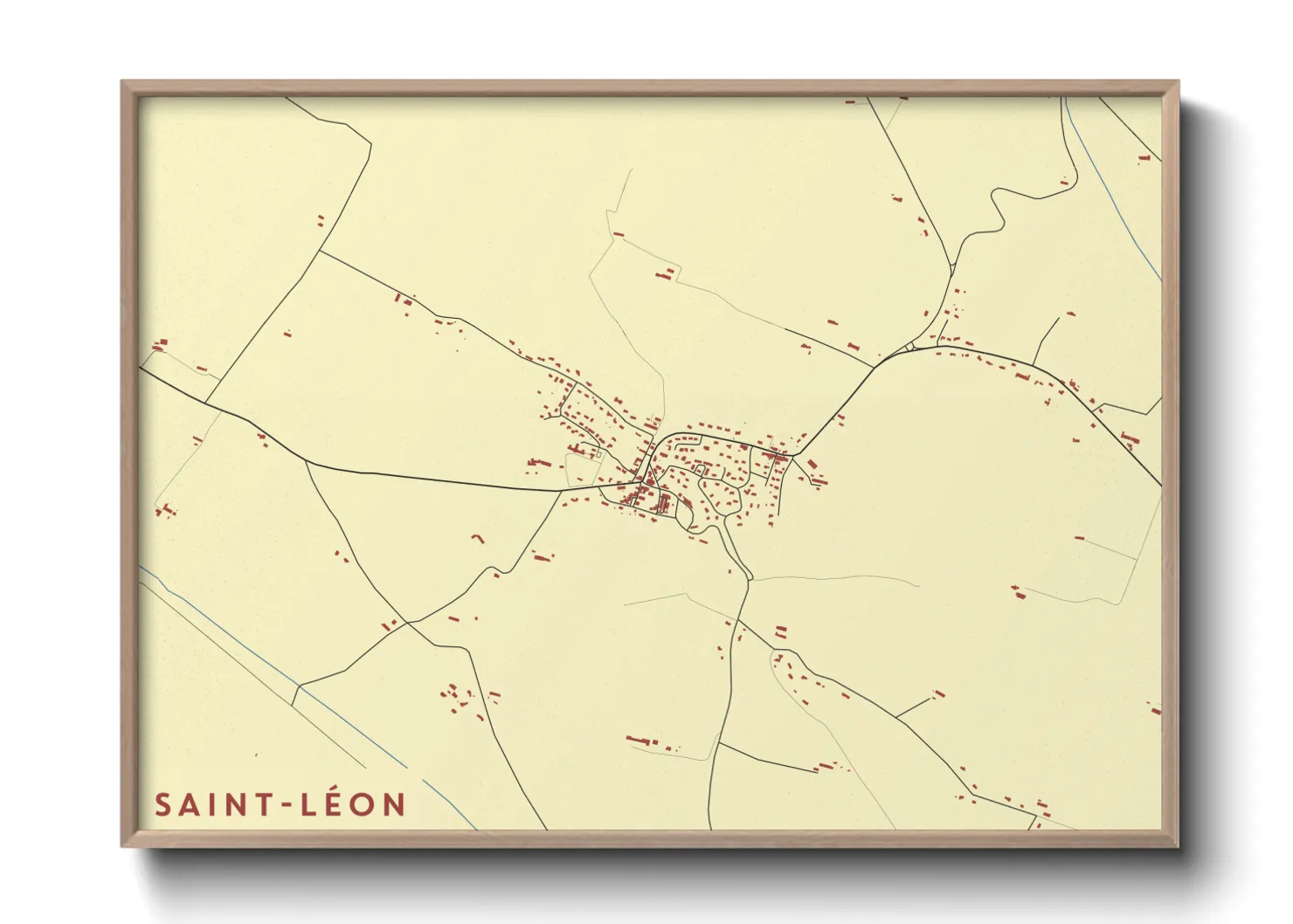 Une affiche de carte sur Saint-Léon