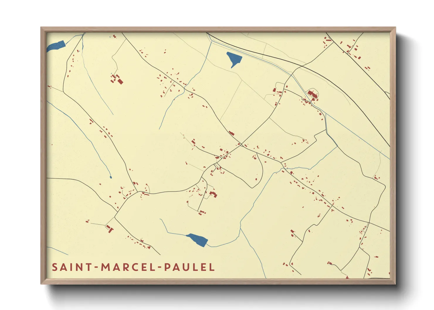 Une affiche de carte sur Saint-Marcel-Paulel