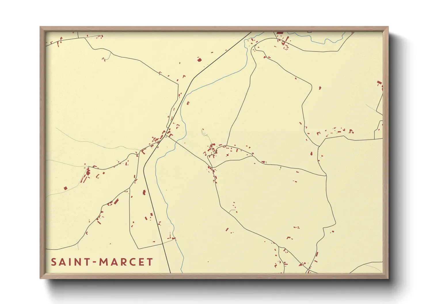 Une affiche de carte sur Saint-Marcet
