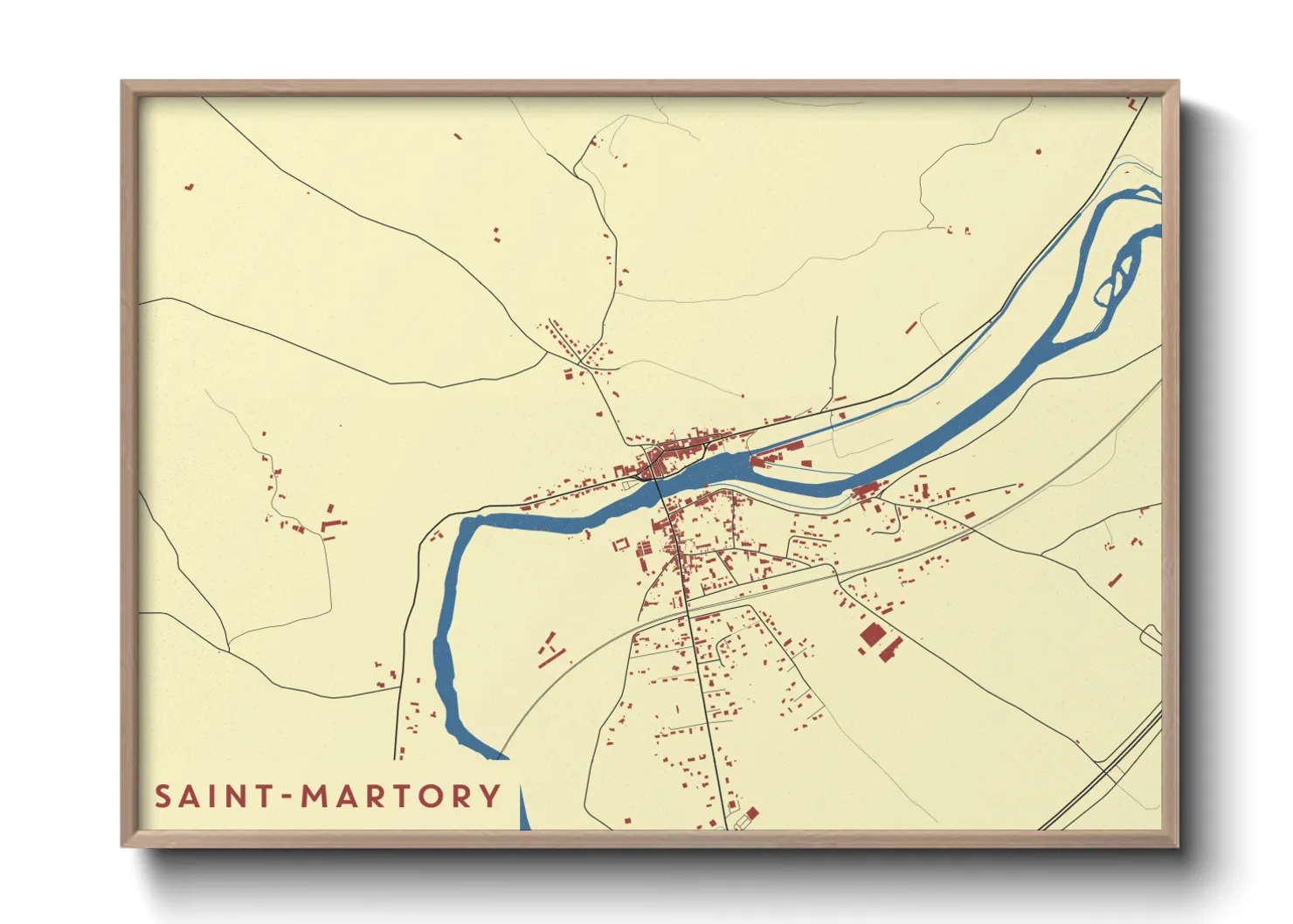 Une affiche de carte sur Saint-Martory