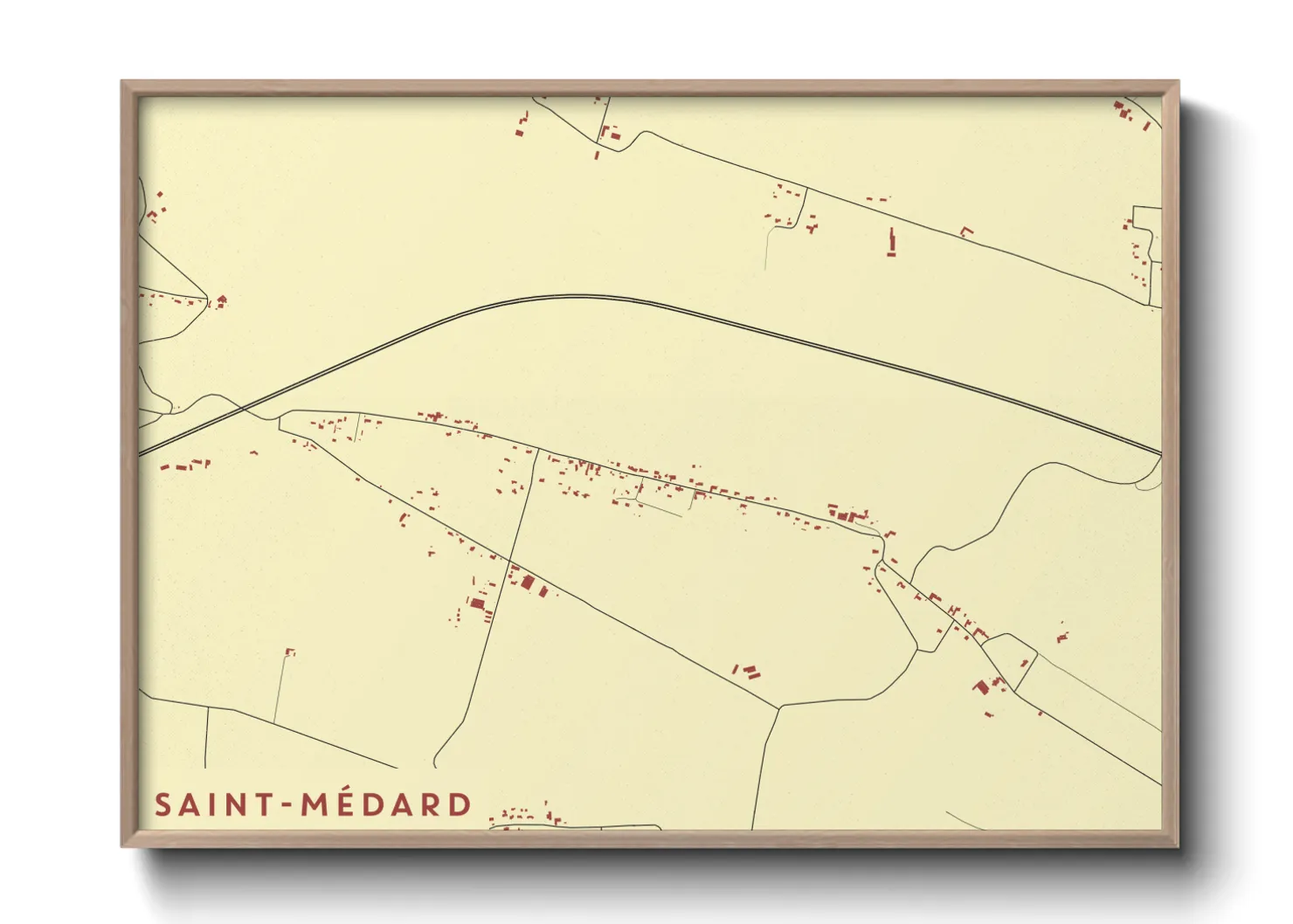 Une affiche de carte sur Saint-Médard