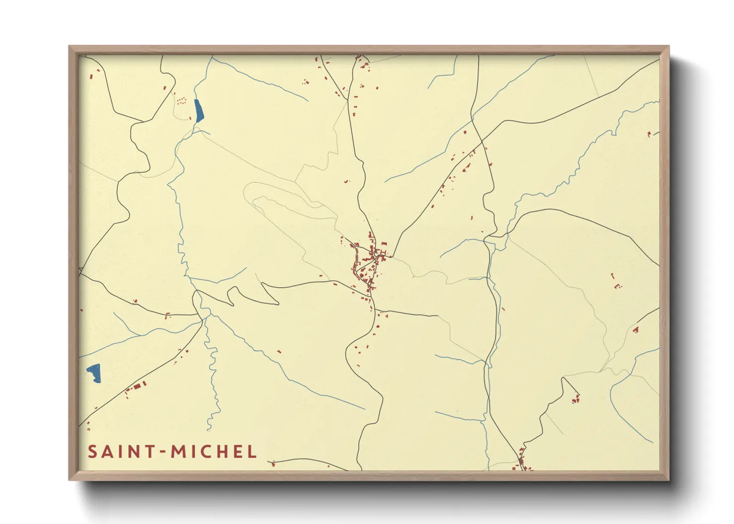 Une affiche de carte sur Saint-Michel