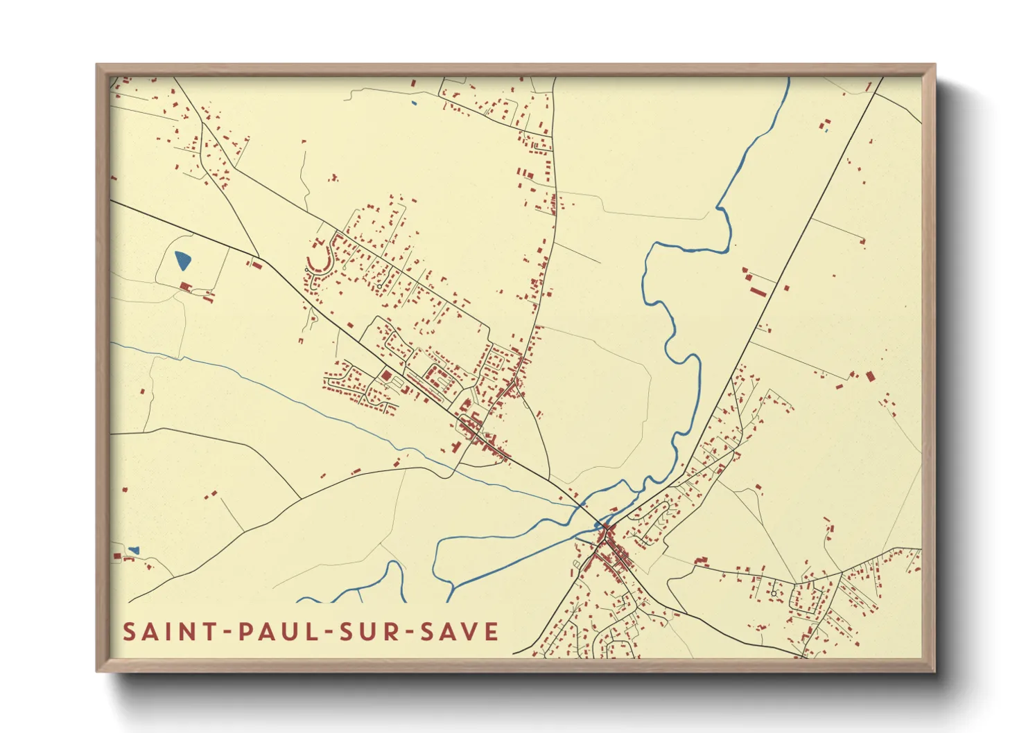 Une affiche de carte sur Saint-Paul-sur-Save