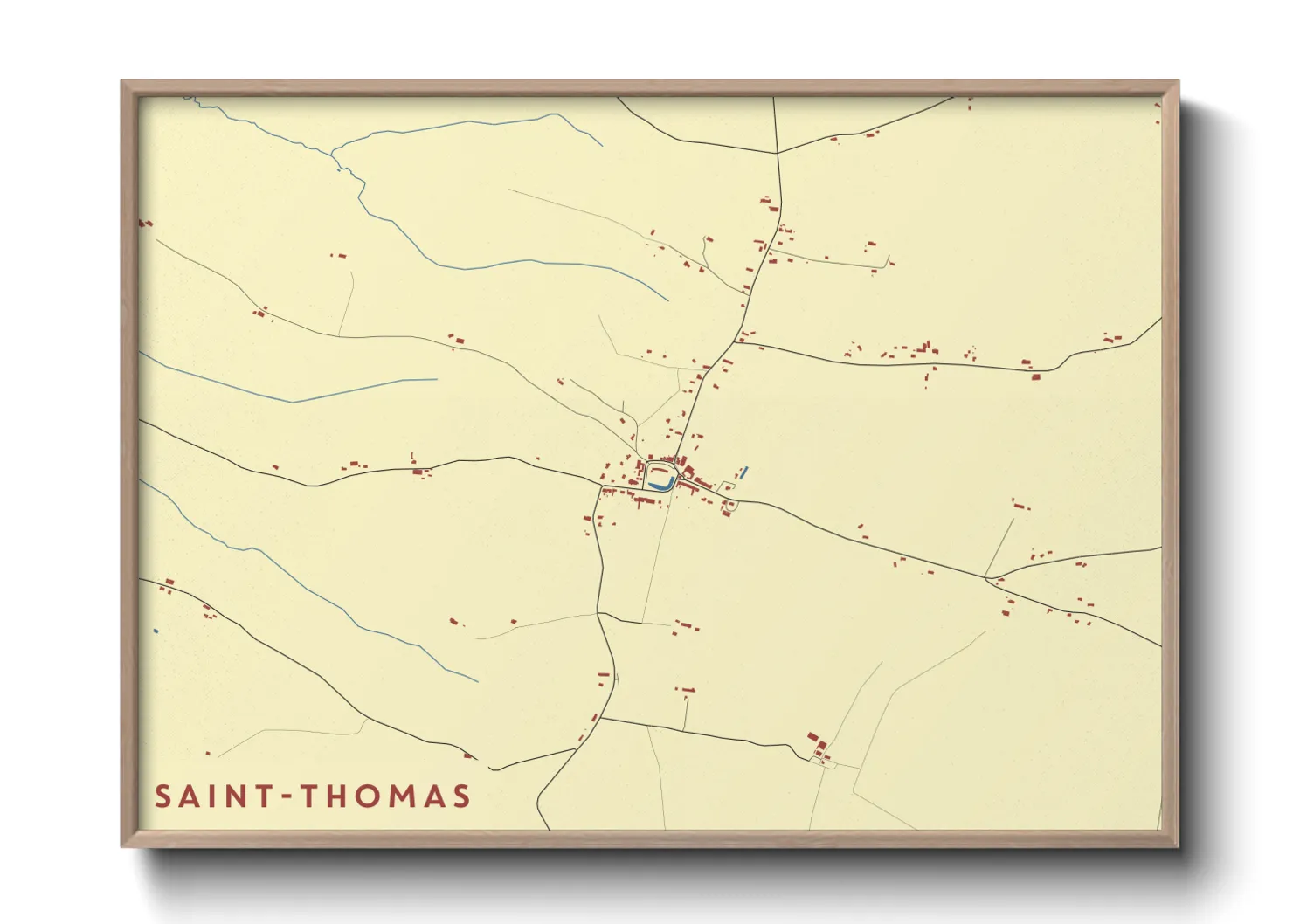 Une affiche de carte sur Saint-Thomas