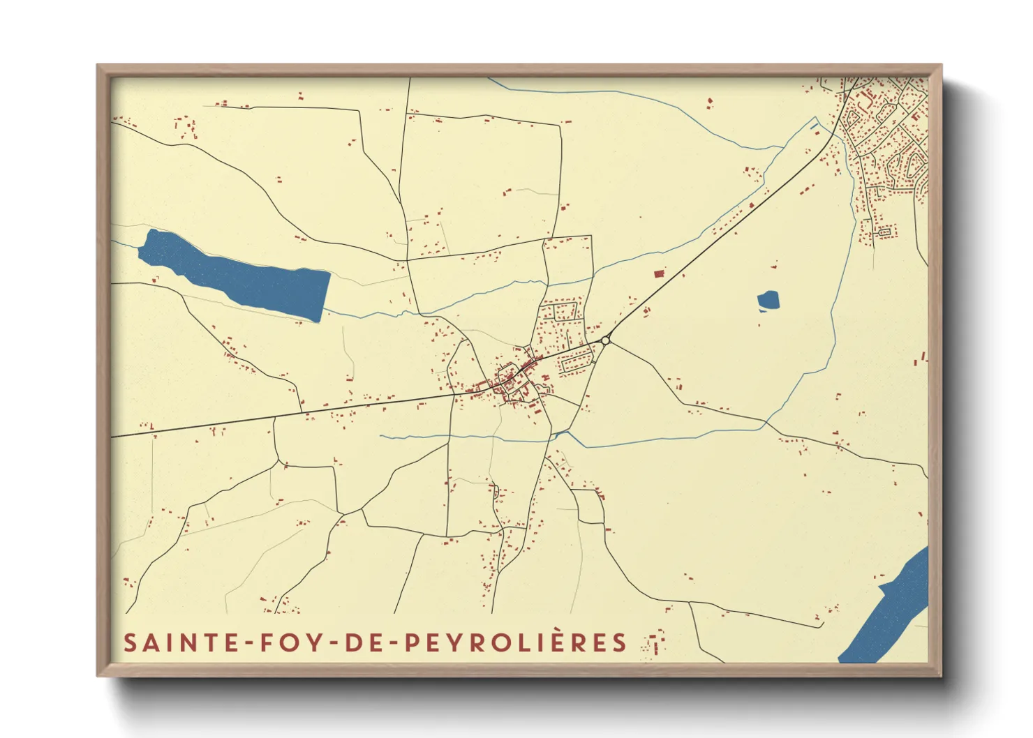 Une affiche de carte sur Sainte-Foy-de-Peyrolières
