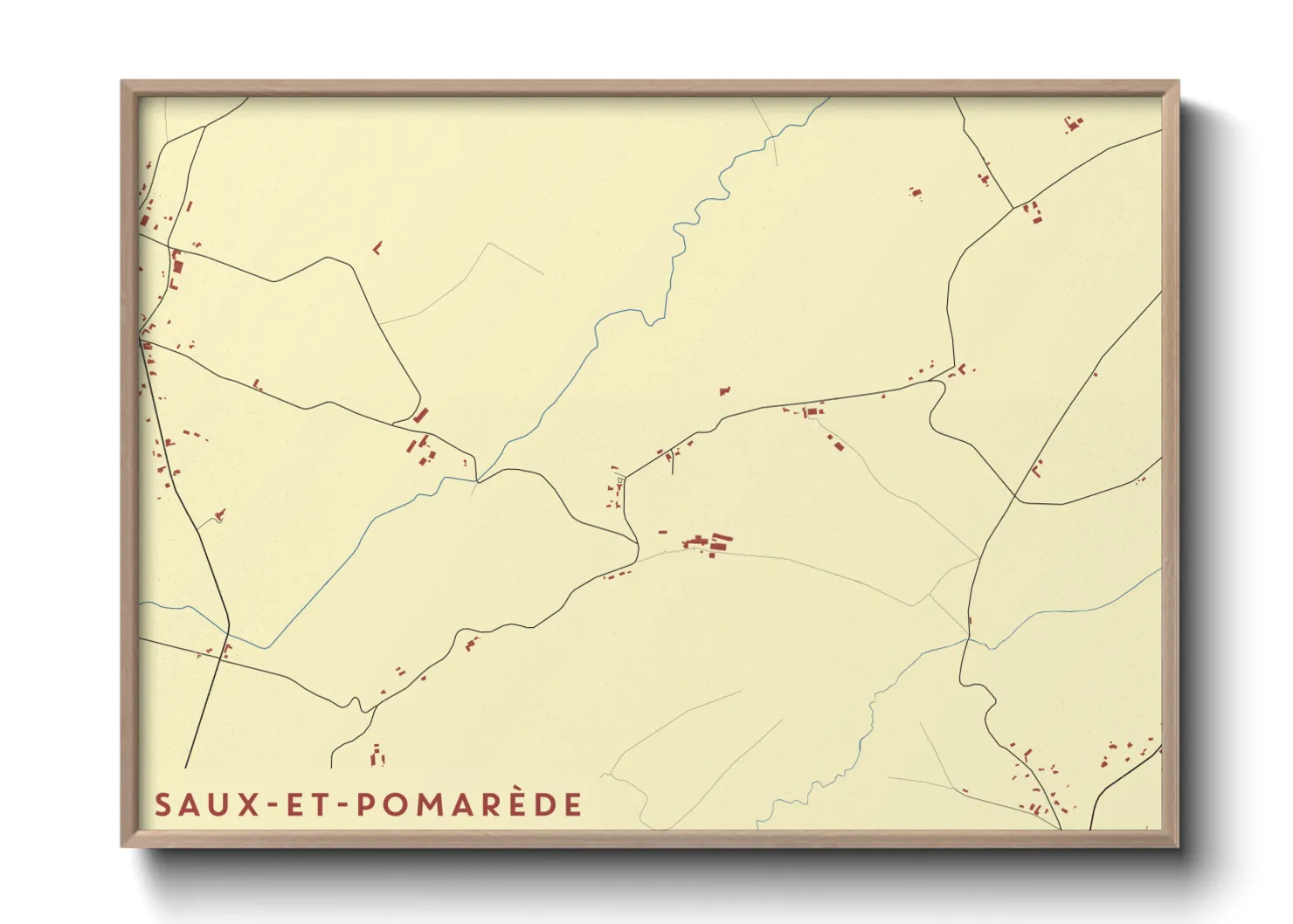 Une affiche de carte sur Saux-et-Pomarède