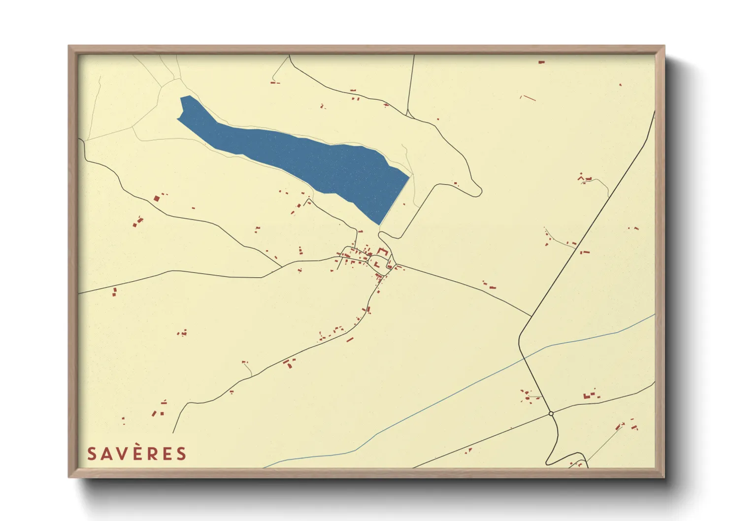 Une affiche de carte sur Savères
