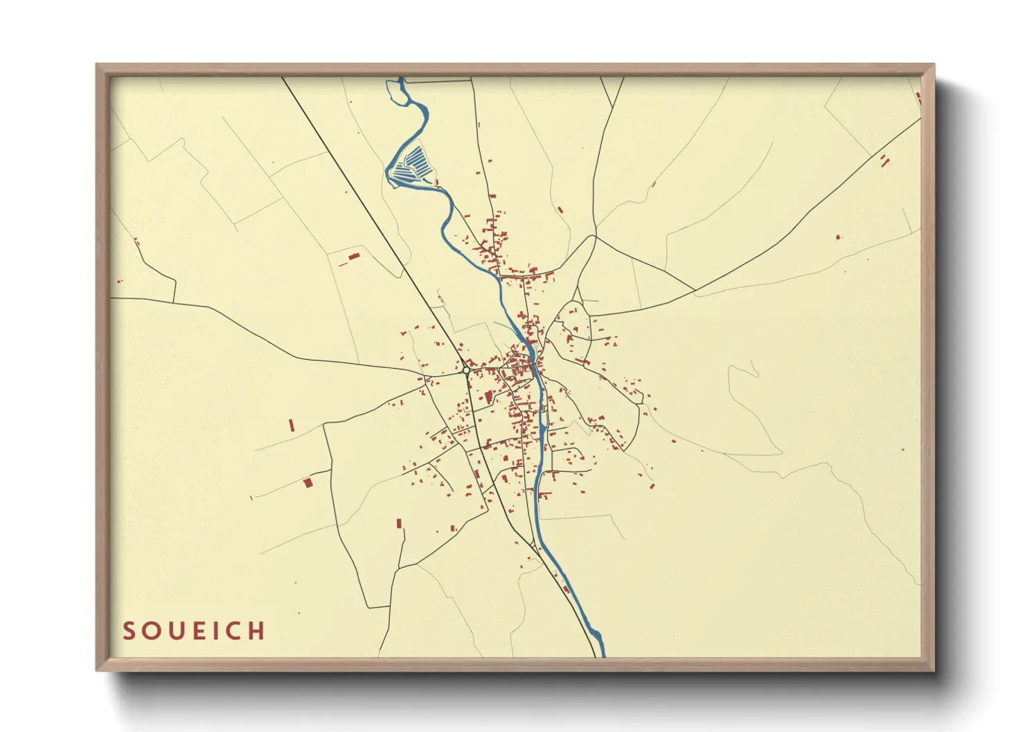 Une affiche de carte sur Soueich