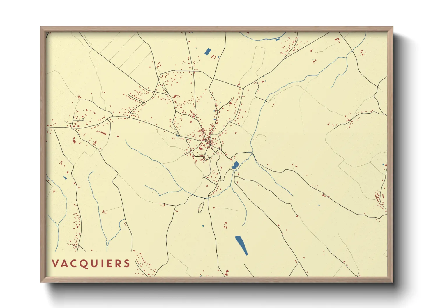 Une affiche de carte sur Vacquiers