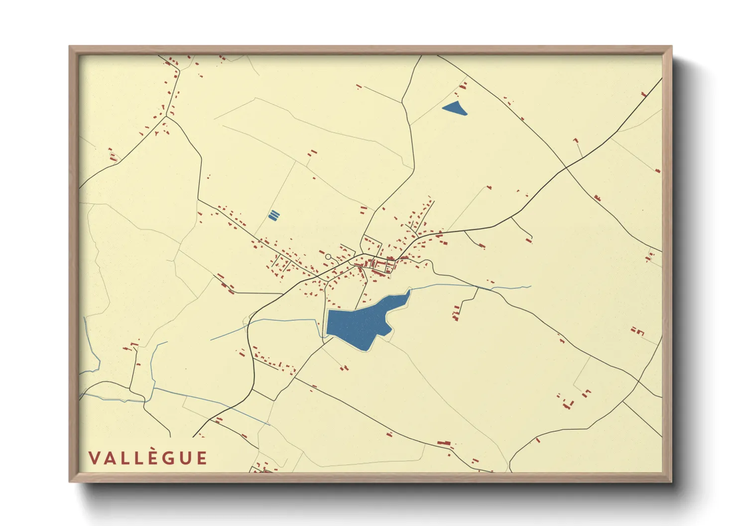 Une affiche de carte sur Vallègue