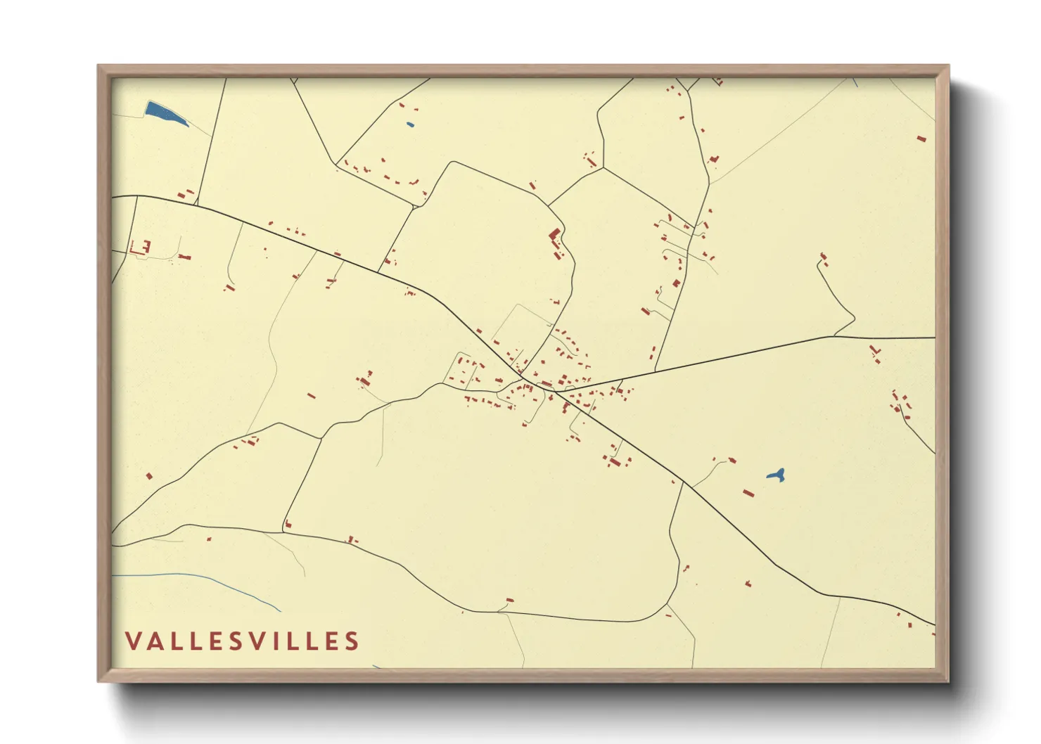 Une affiche de carte sur Vallesvilles