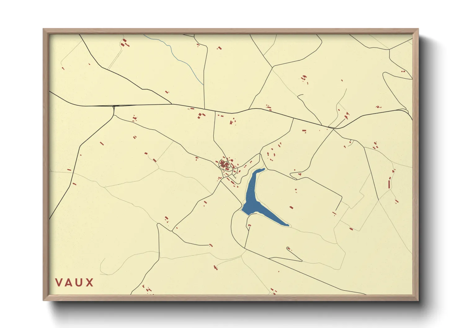 Une affiche de carte sur Vaux