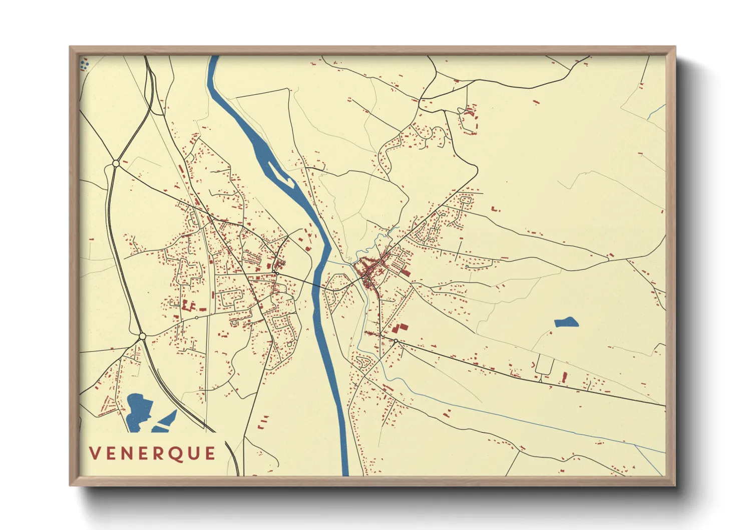 Une affiche de carte sur Venerque