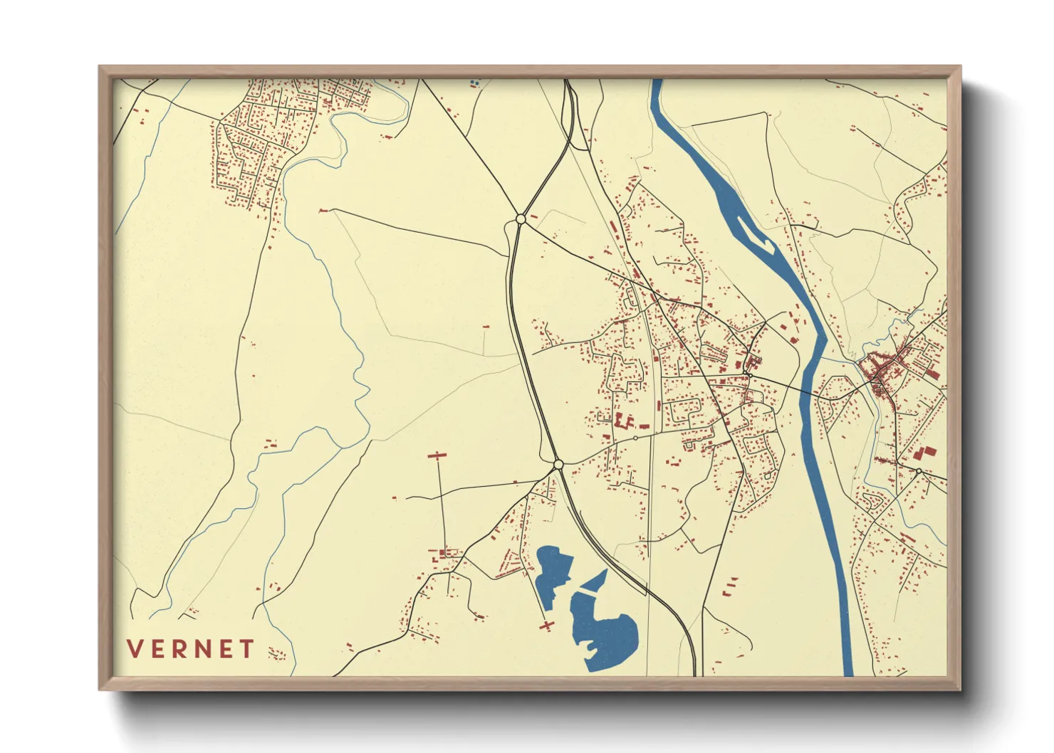 Une affiche de carte sur Vernet