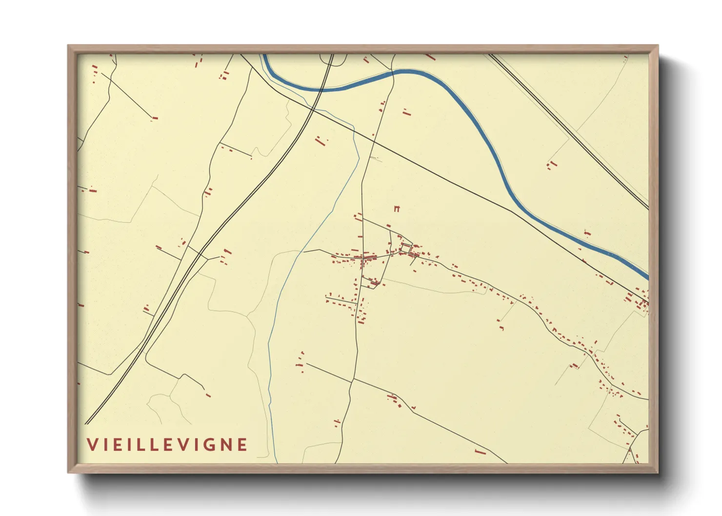 Une affiche de carte sur Vieillevigne