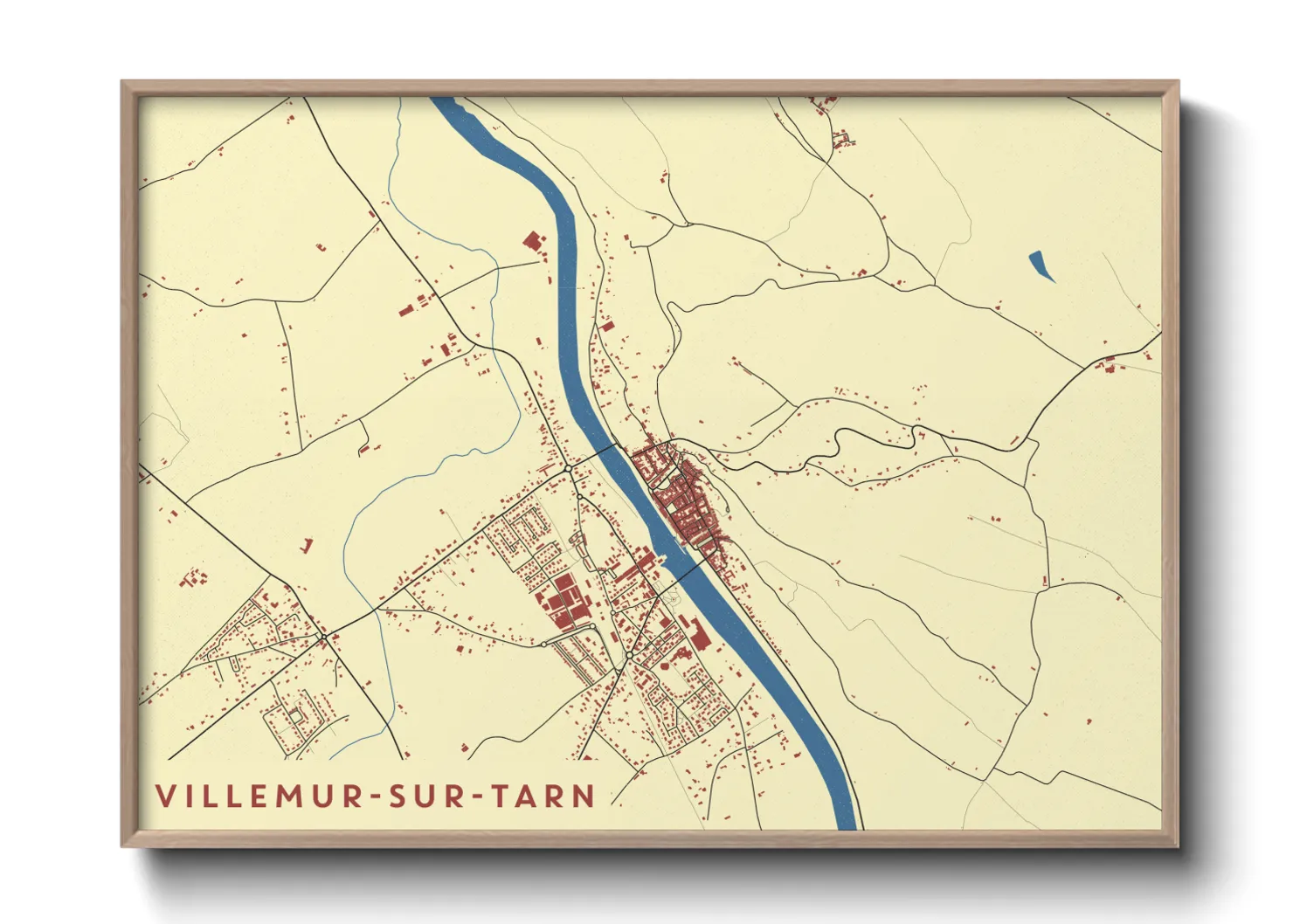 Une affiche de carte sur Villemur-sur-Tarn