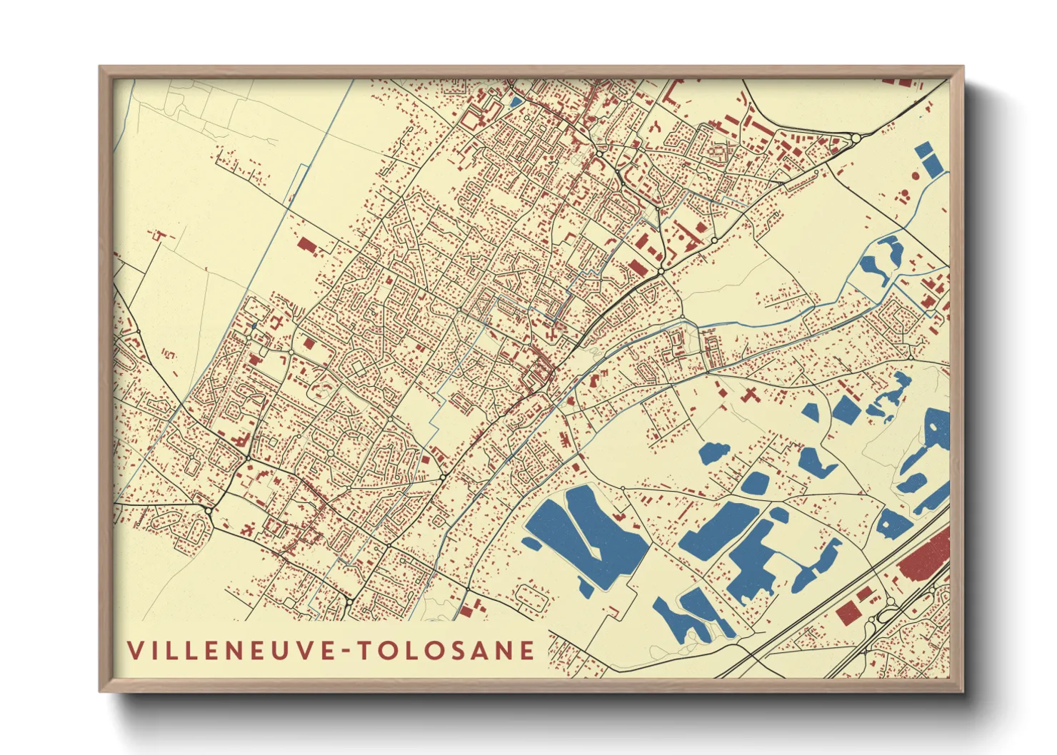 Une affiche de carte sur Villeneuve-Tolosane