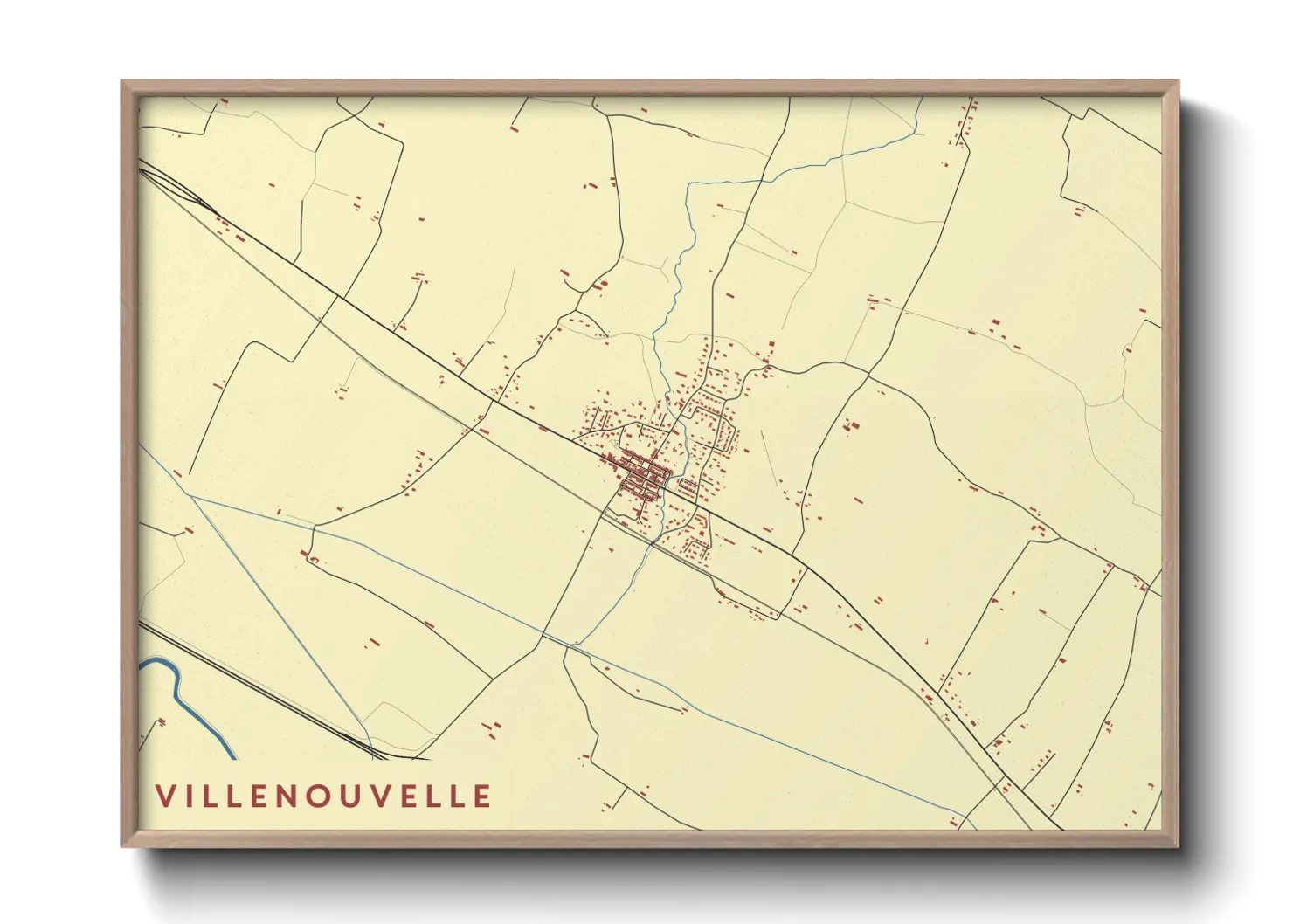 Une affiche de carte sur Villenouvelle
