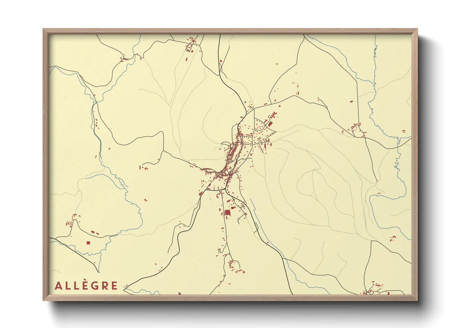 Une affiche de carte sur Allègre