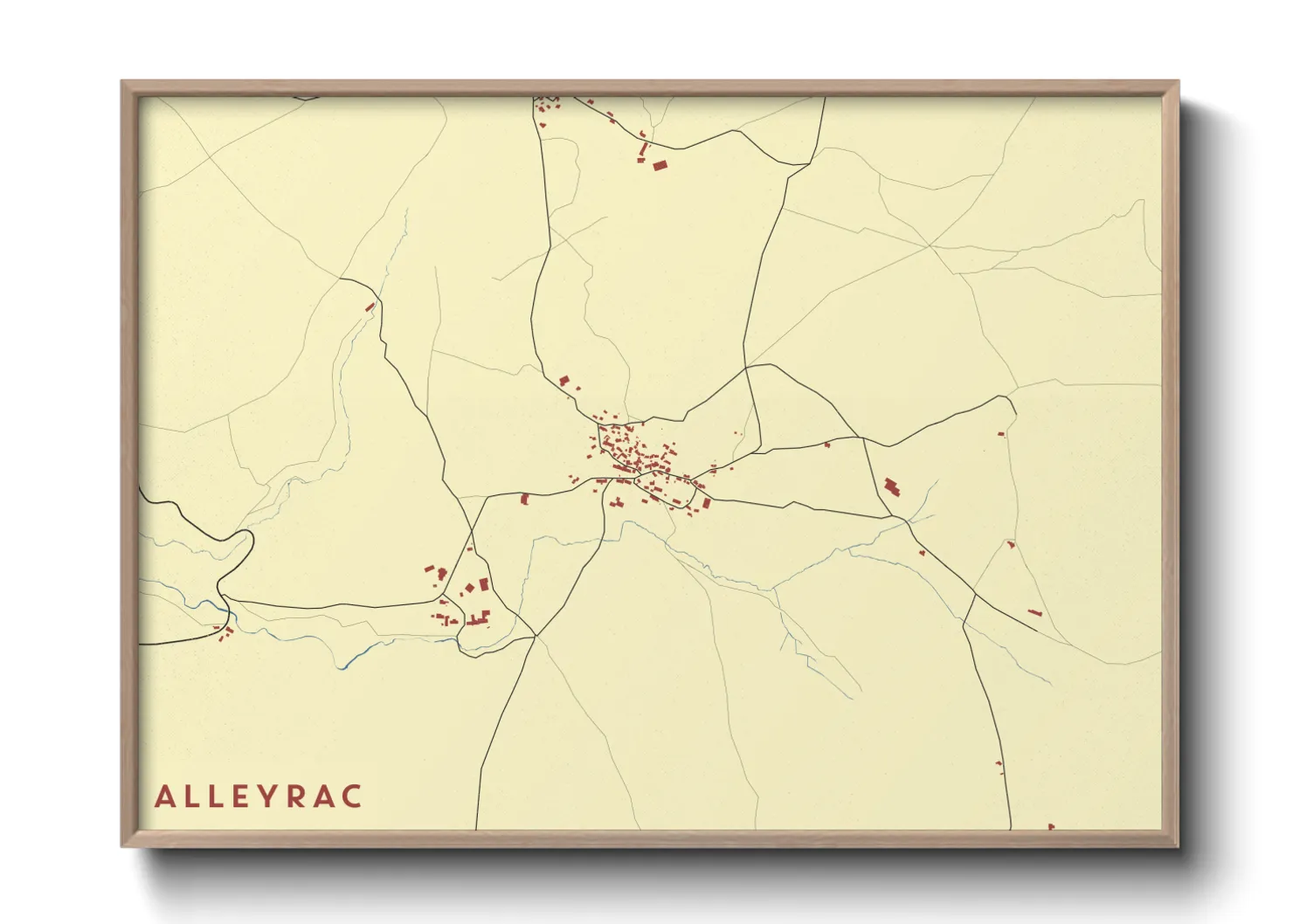 Une affiche de carte sur Alleyrac
