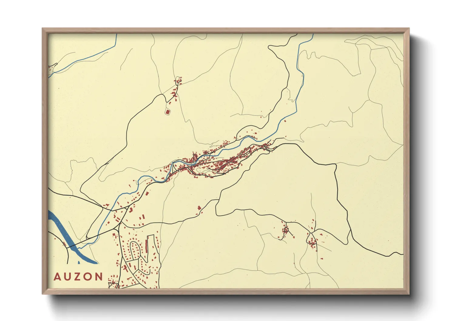 Une affiche de carte sur Auzon