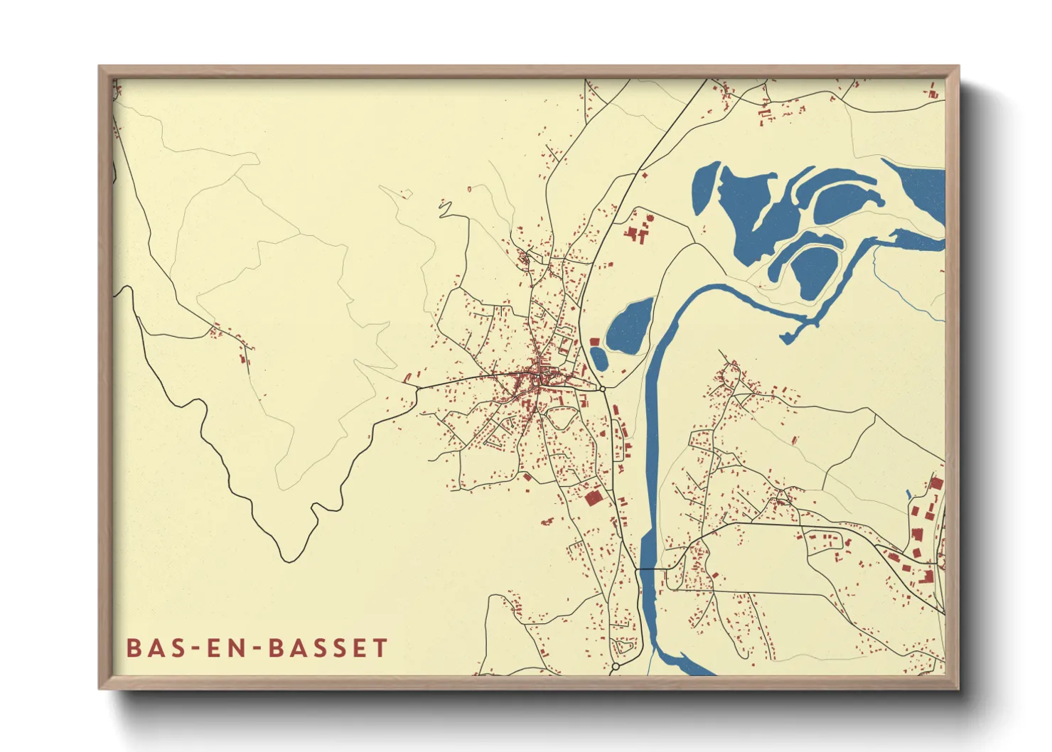 Une affiche de carte sur Bas-en-Basset