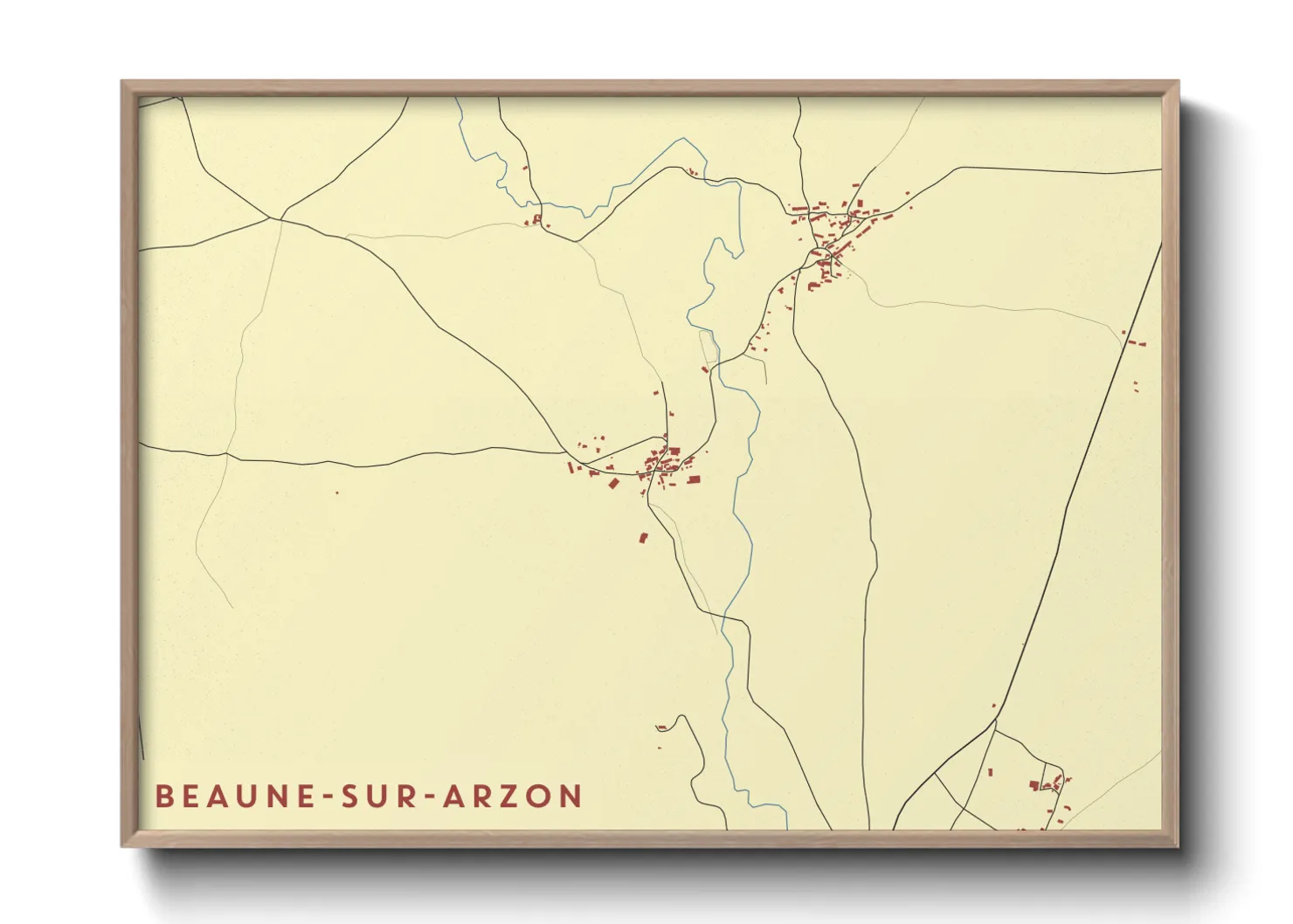 Une affiche de carte sur Beaune-sur-Arzon