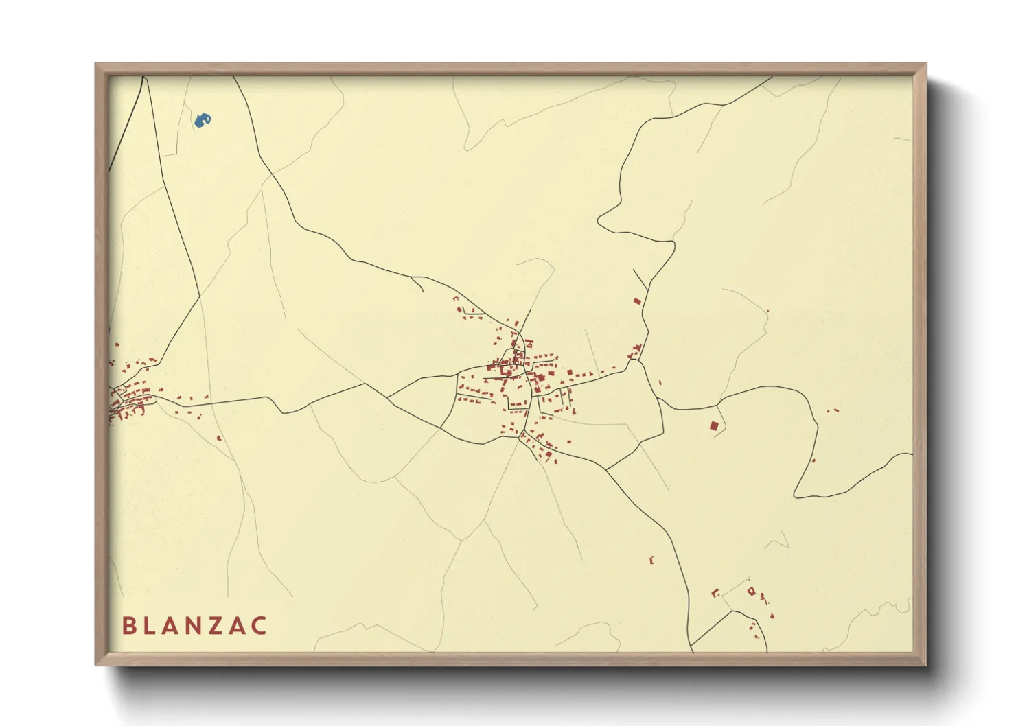 Une affiche de carte sur Blanzac