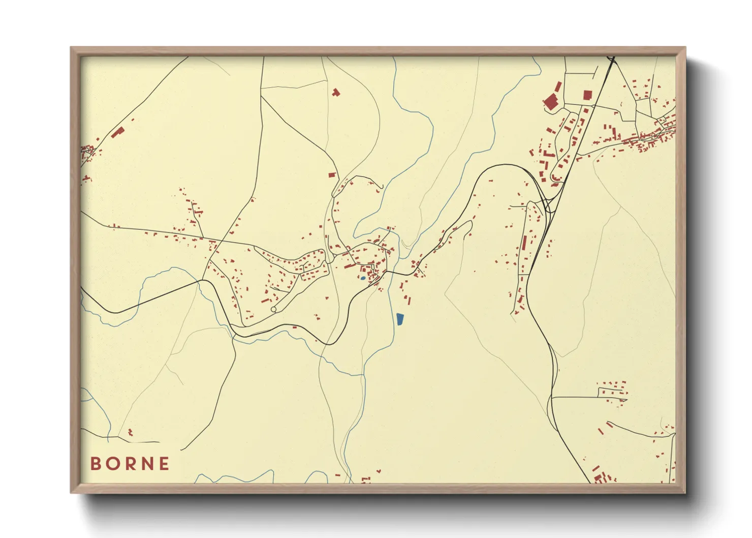 Une affiche de carte sur Borne