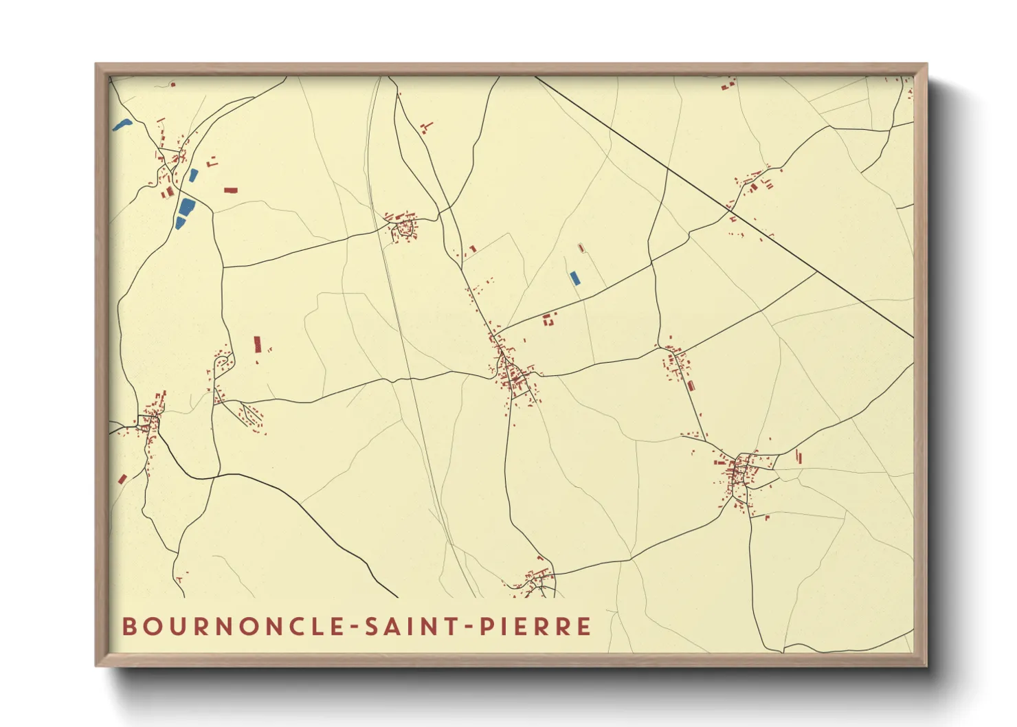 Une affiche de carte sur Bournoncle-Saint-Pierre