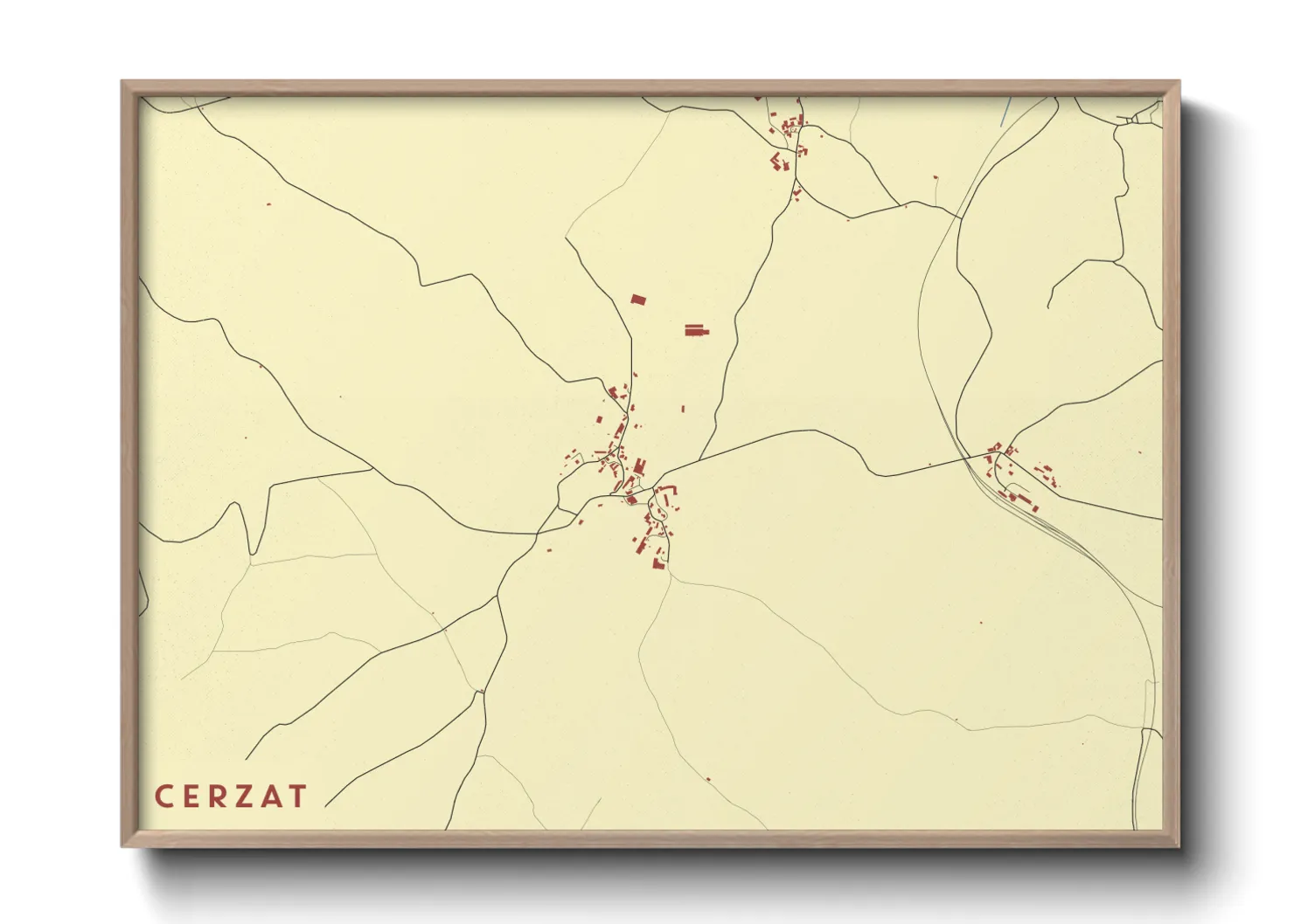 Une affiche de carte sur Cerzat