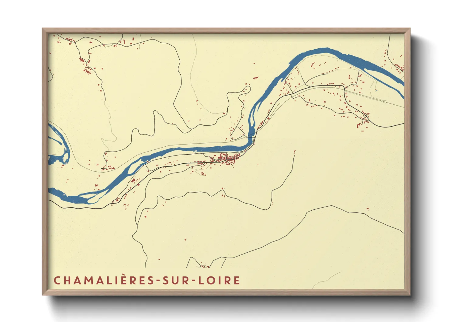 Une affiche de carte sur Chamalières-sur-Loire