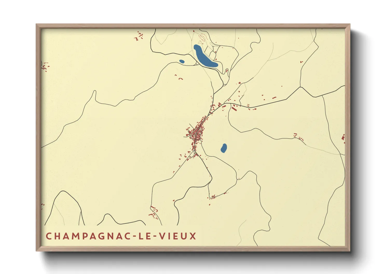Une affiche de carte sur Champagnac-le-Vieux