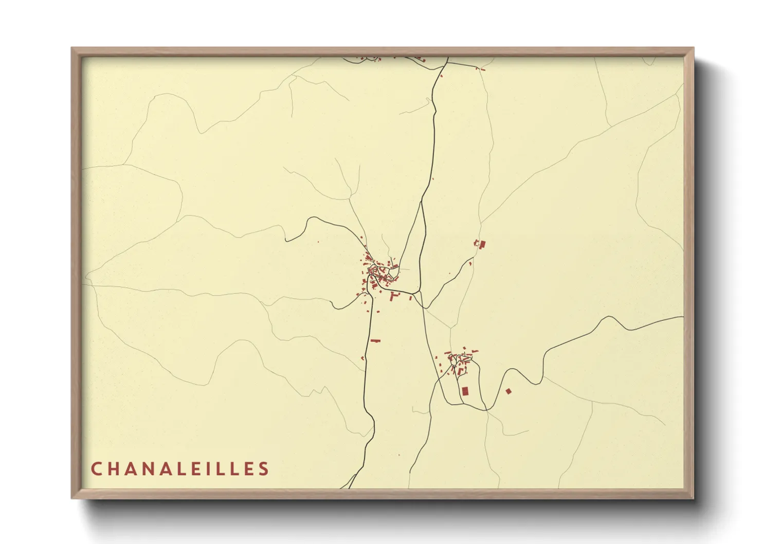 Une affiche de carte sur Chanaleilles