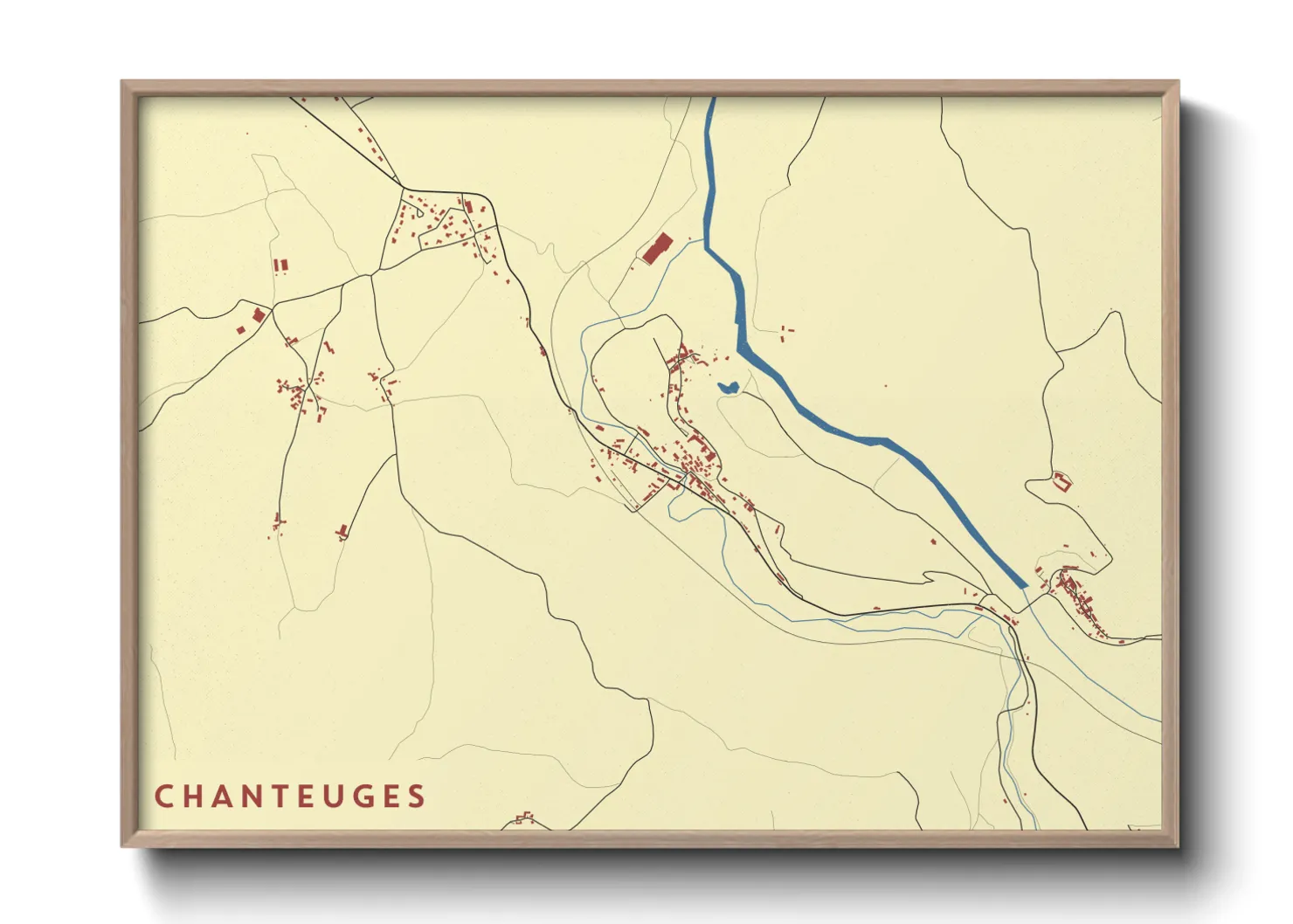 Une affiche de carte sur Chanteuges