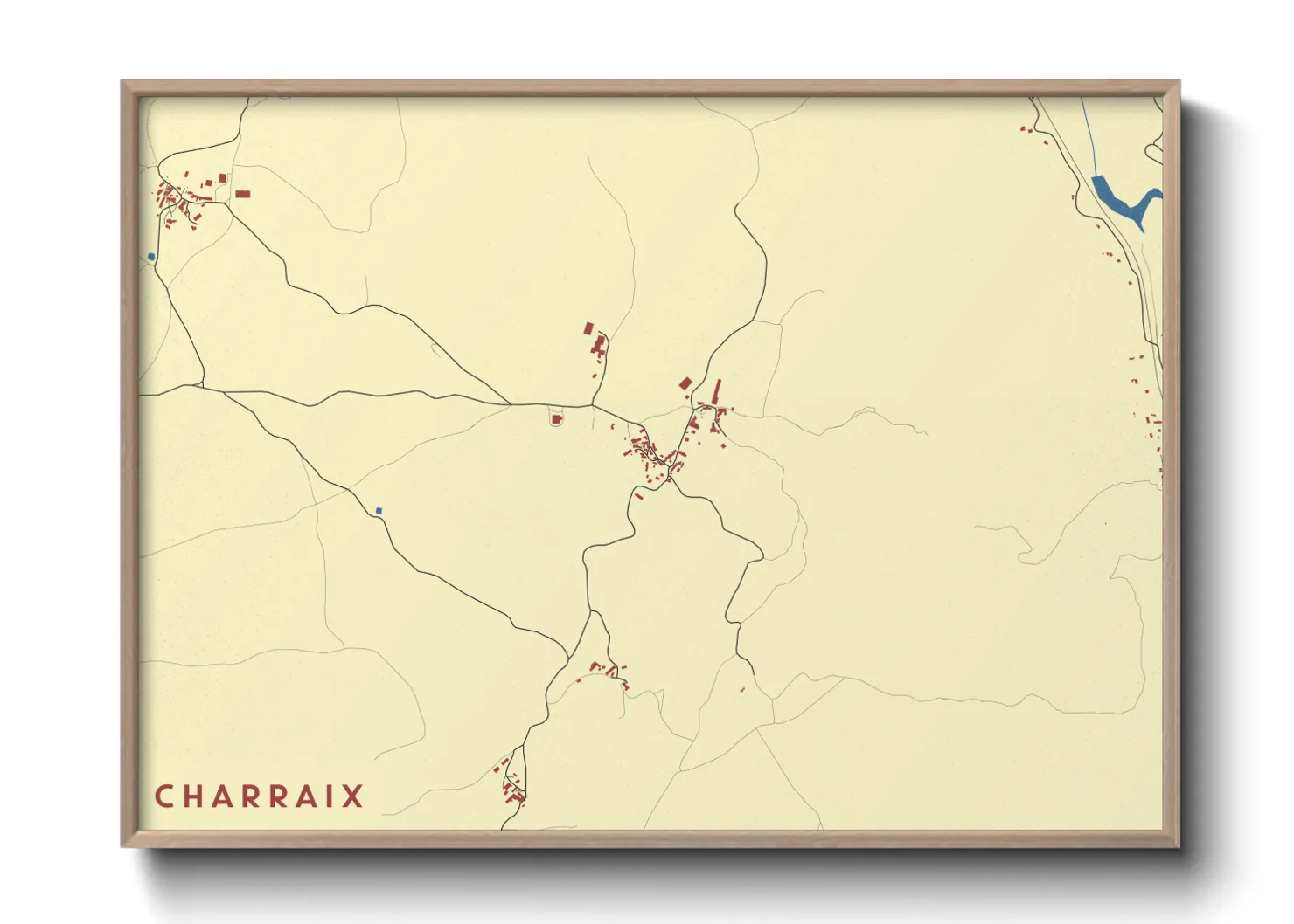 Une affiche de carte sur Charraix