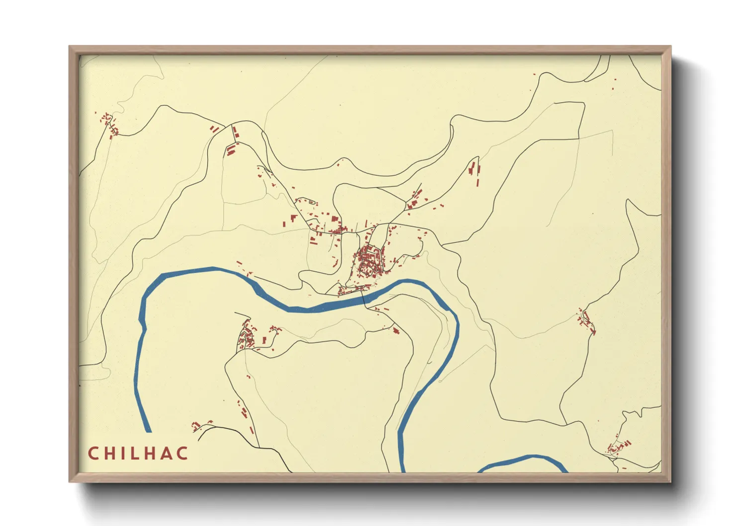 Une affiche de carte sur Chilhac