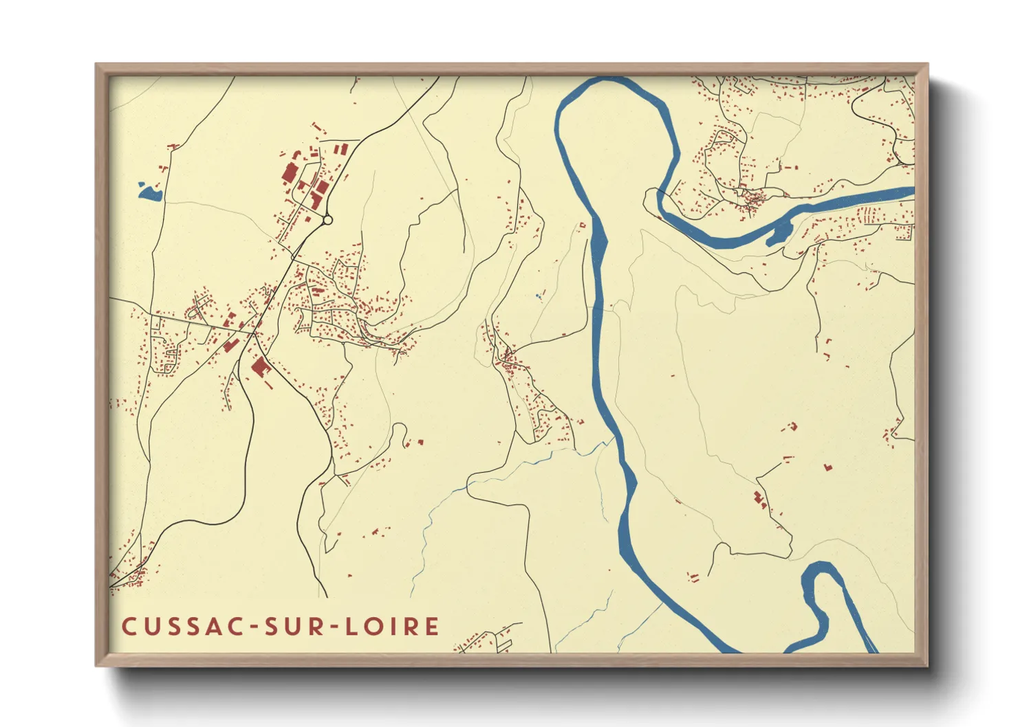 Une affiche de carte sur Cussac-sur-Loire