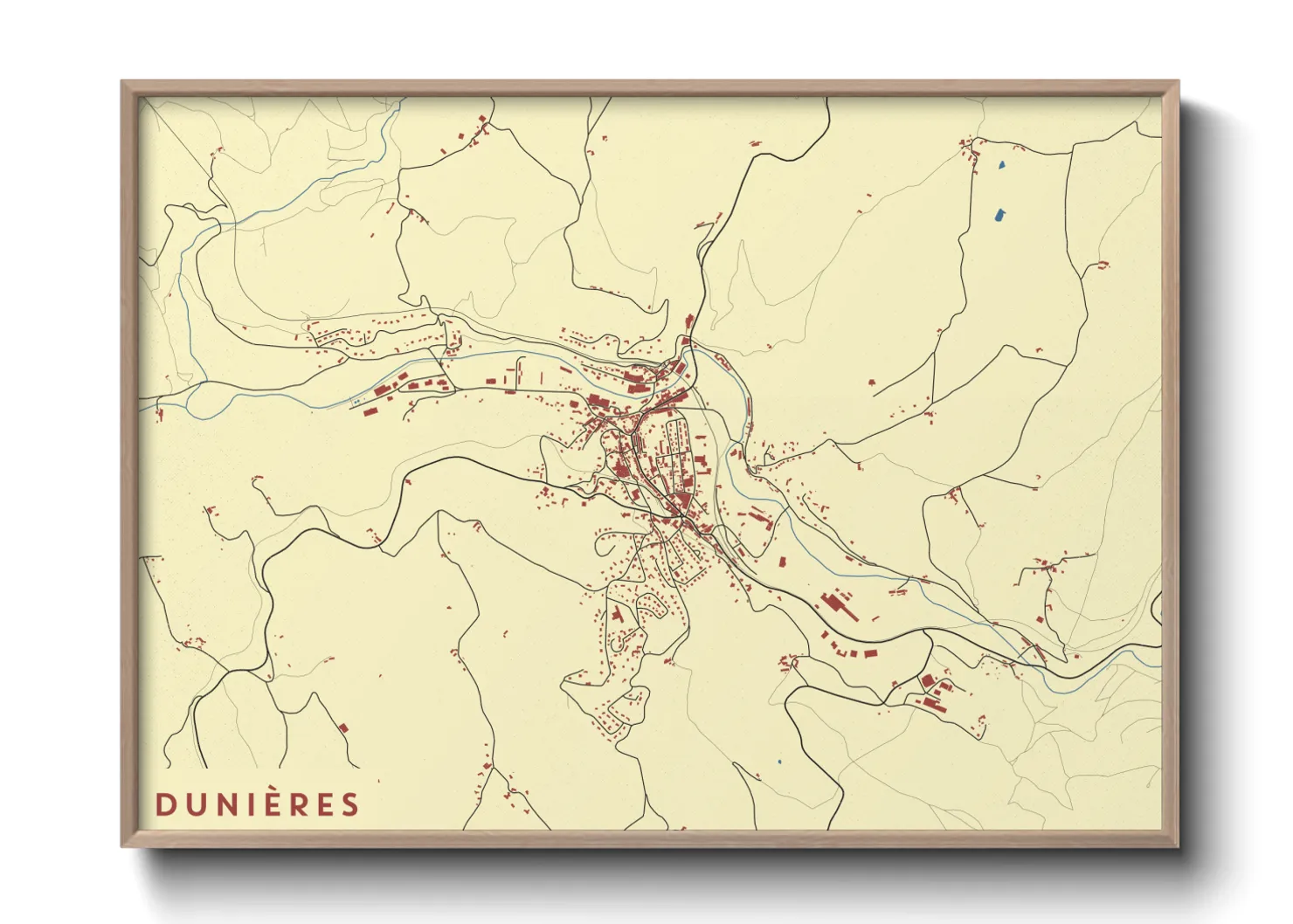 Une affiche de carte sur Dunières