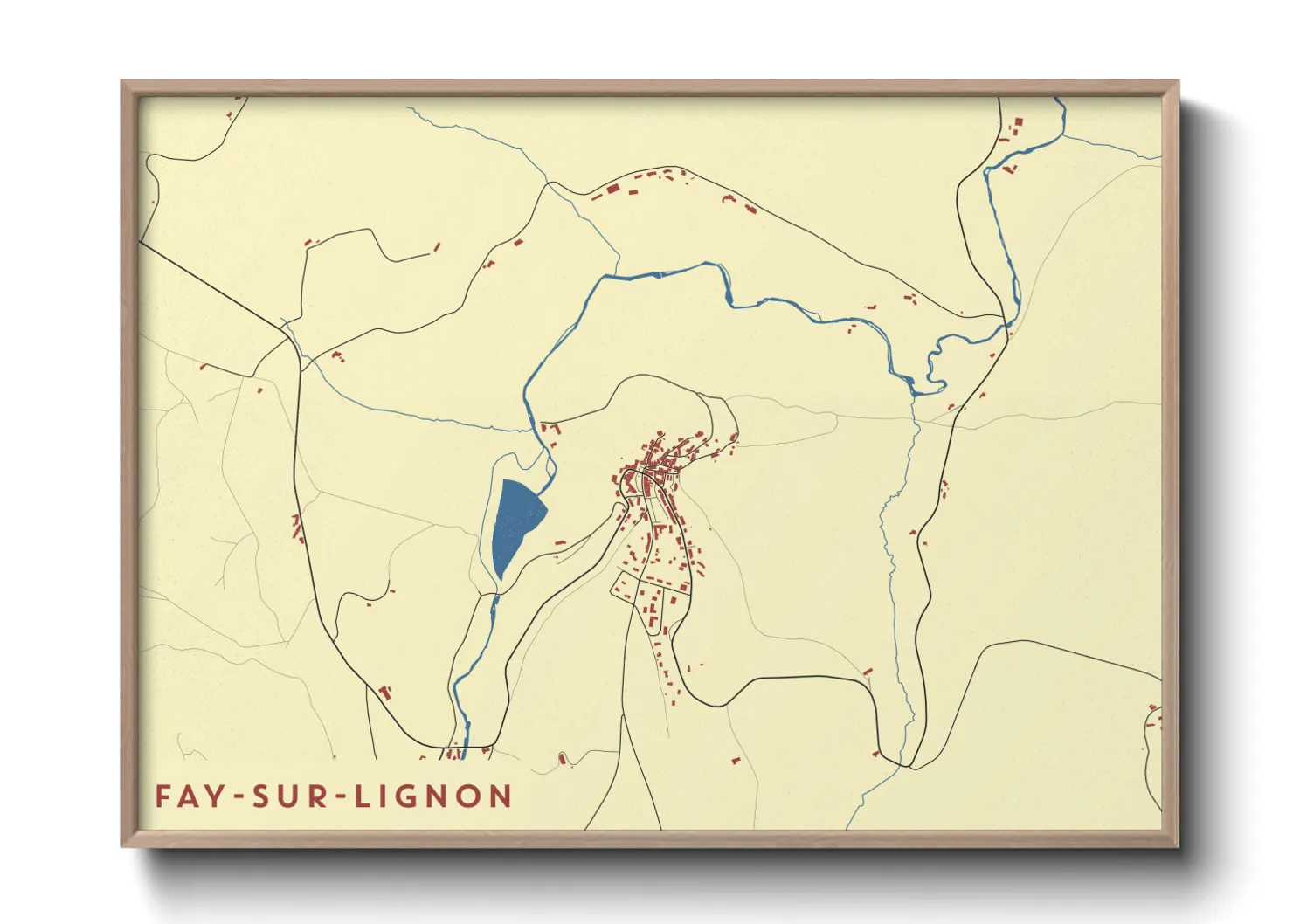 Une affiche de carte sur Fay-sur-Lignon