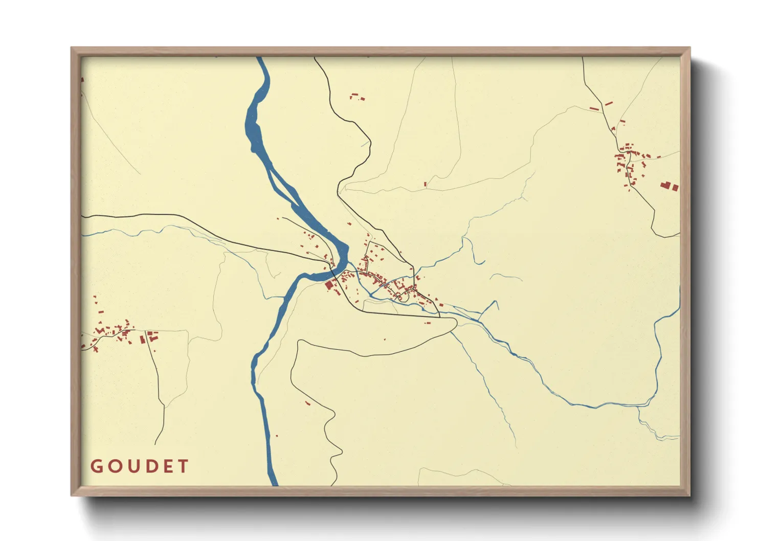Une affiche de carte sur Goudet