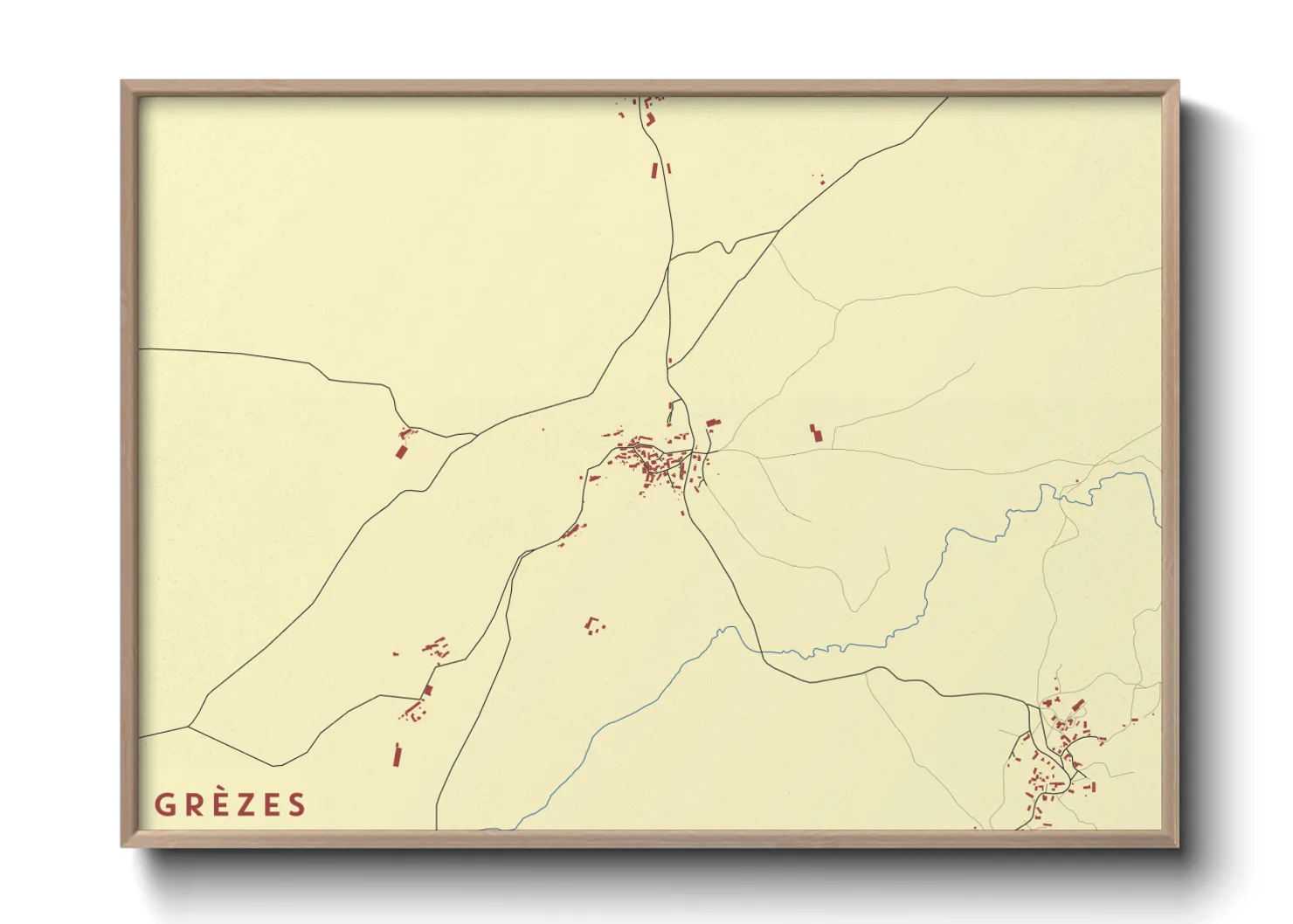 Une affiche de carte sur Grèzes